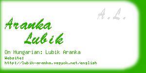 aranka lubik business card